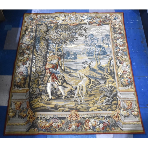 579 - A Woven Continental Wall Hanging, 135x115cm