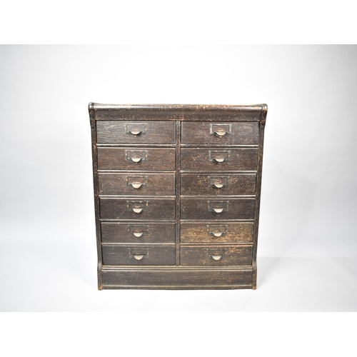 70 - An Edwardian Globe Wernicke Twelve Drawer Base Unit, 70cms Wide and 35cms Deep and 79.5cms High