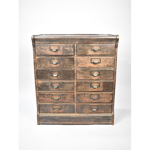 71 - An Edwardian Globe Wernicke Twelve Drawer Base Unit, 70cms Wide and 35cms Deep and 79.5cms High