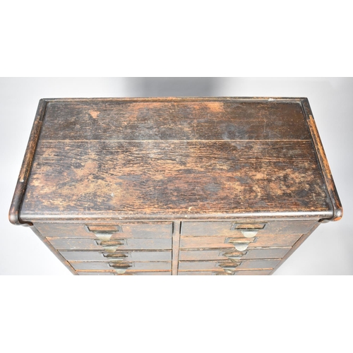 71 - An Edwardian Globe Wernicke Twelve Drawer Base Unit, 70cms Wide and 35cms Deep and 79.5cms High