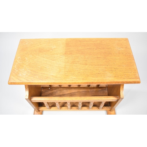 93 - A Late 20th Century Oak Magazine Table, 52x25cms