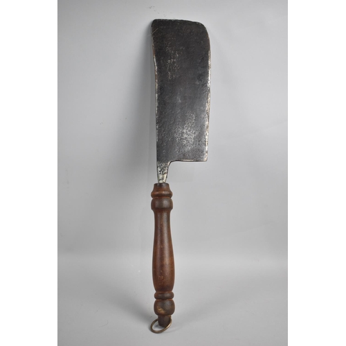 104 - A Vintage Wooden Handled Cleaver, 52cms Long