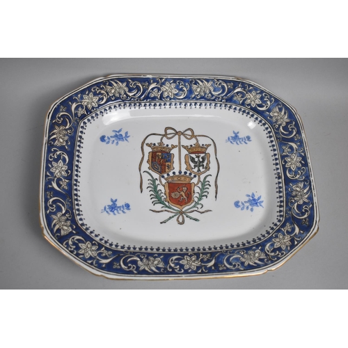 105 - A Porcelain Armorial Plate Decorated in Blue, Red, Green and Gilt Enamels, The Base with Printed Mar... 