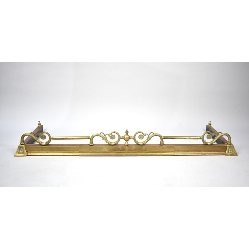 134 - A Late 19th/Early 20th Century Brass Fire Kerb, 132cms Wide