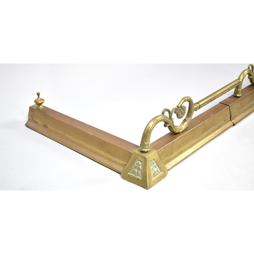 134 - A Late 19th/Early 20th Century Brass Fire Kerb, 132cms Wide