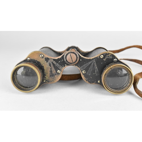 139 - A Pair of Ross Military Binoculars with Crow's Foot Stamps, Condition Issues