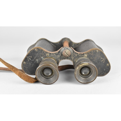 139 - A Pair of Ross Military Binoculars with Crow's Foot Stamps, Condition Issues