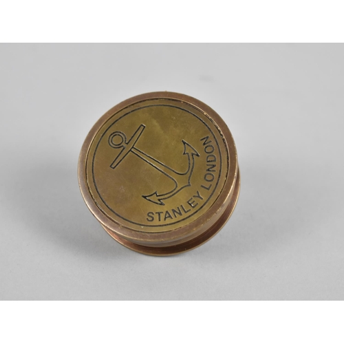 145 - A Small Reproduction Brass Combination Pocket Compass and Sundial as Made by Stanley of London, 5cms... 