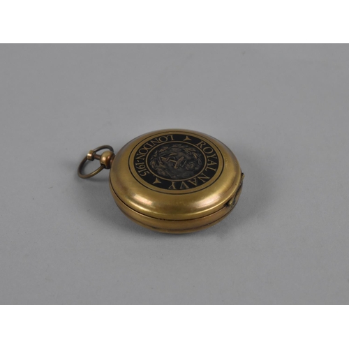 148 - A Reproduction Royal Navy Pocket Compass as Made London 1915, 4.5cms Diameter