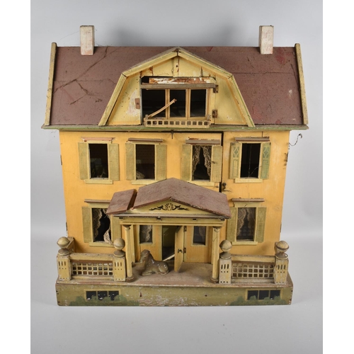 152 - A Late Victorian/Edwardian Wooden Dolls House in Need of Substantial Repair and Renovation, 60cms Wi... 