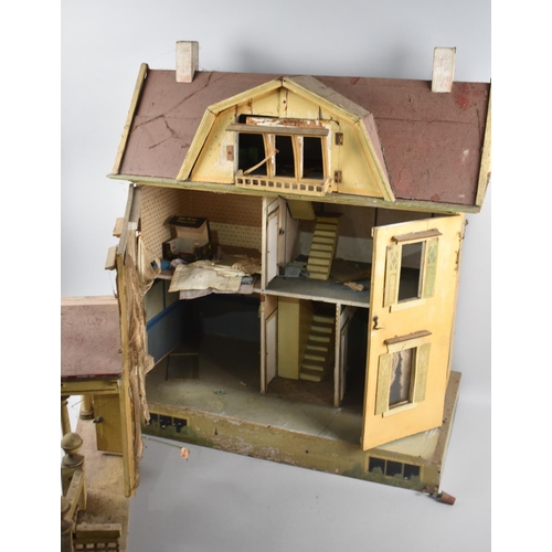 152 - A Late Victorian/Edwardian Wooden Dolls House in Need of Substantial Repair and Renovation, 60cms Wi... 