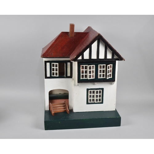 153 - A Vintage Dolls House, Wooden Plinth base 35cms Wide