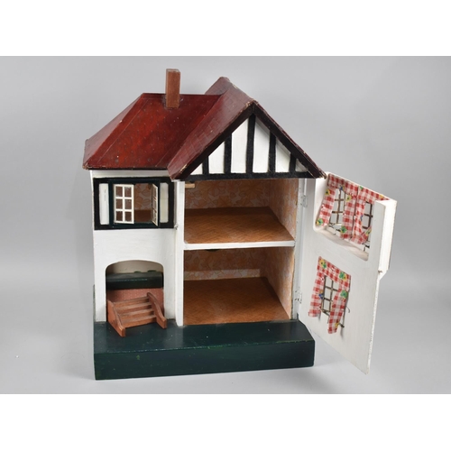 153 - A Vintage Dolls House, Wooden Plinth base 35cms Wide