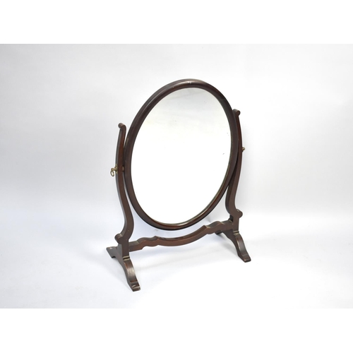 168 - A Mid 20th Century Mahogany Framed Oval Swing Dressing Table Mirror, 52xms High