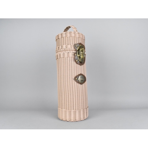 182 - A Brass Mounted Wicker Bottle Carrier