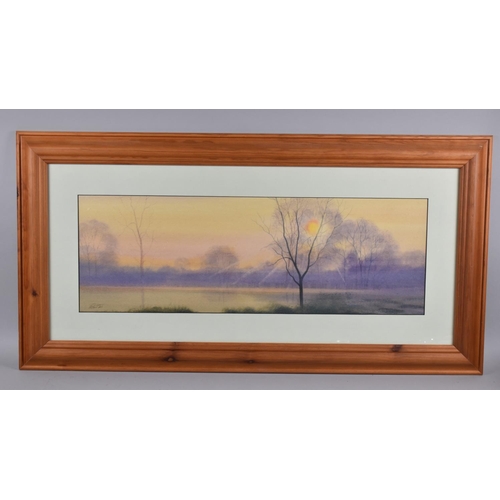 183 - A Framed Watercolour by Nick Grant 2001, Depicting Park Scene, 68.5x23cms