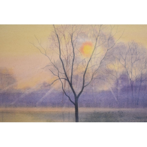 183 - A Framed Watercolour by Nick Grant 2001, Depicting Park Scene, 68.5x23cms