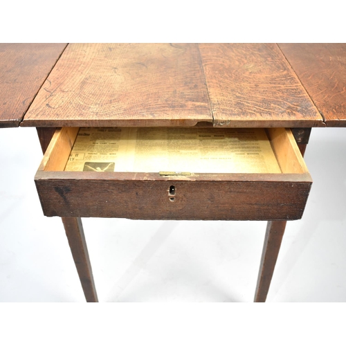 184 - A 19th Century Oak Drop Leaf Dining Table and Tapering Square Supports, 90cms Wide