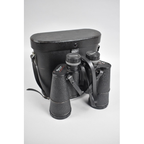 192 - A Pair of Pathescope De Luxe 16x50 Field Binoculars in Case