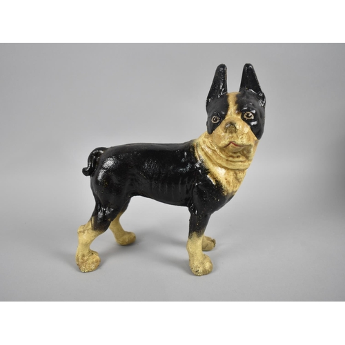 195 - A Reproduction Cast Metal Door Stop in the Form of a Dog, 17cms Long