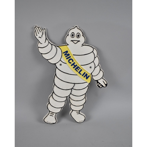 205 - A Reproduction Cold Painted Cast Metal Sign for Michelin, 35cms High