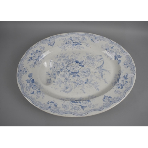 248 - A Late 19th Century Transfer Printed Blue and White Draining Meat Plate by Wedgwood and Co, 51cms Lo... 