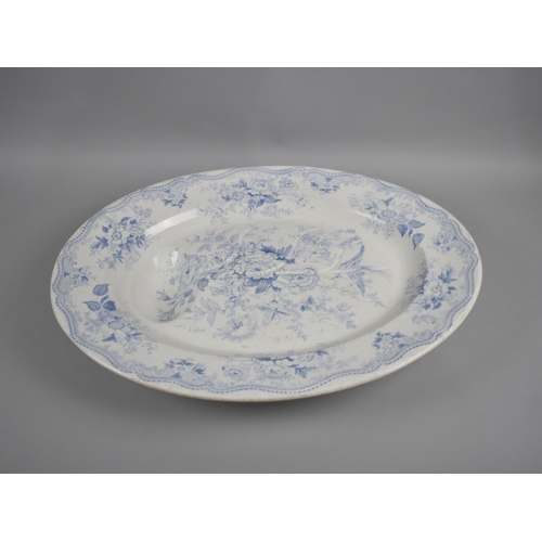 248 - A Late 19th Century Transfer Printed Blue and White Draining Meat Plate by Wedgwood and Co, 51cms Lo... 