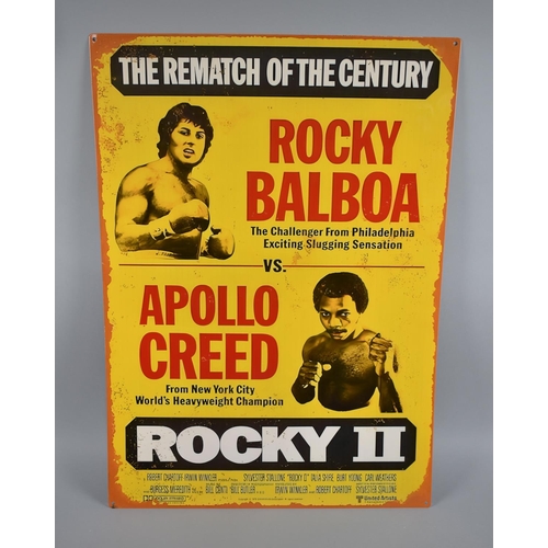 261 - A Reproduction Printed Metal Poster for Rocky II, 50x75cms