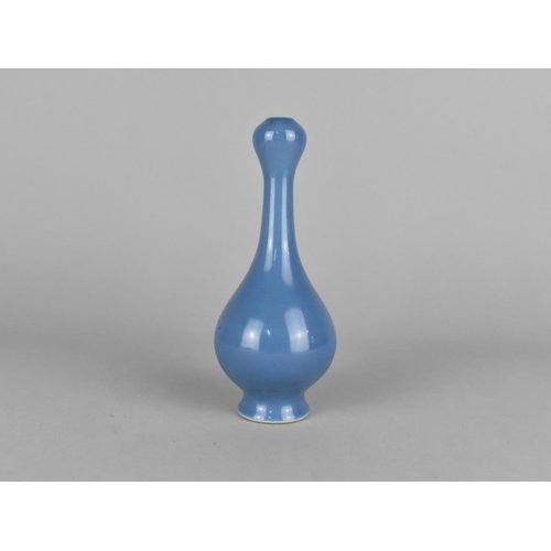 273 - A Chinese Monochrome Bottle Vase with Garlic Bulb Neck, Seal Mark to Base, 17cm high