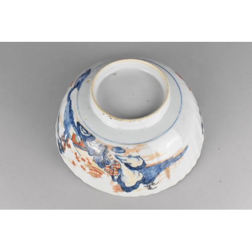 276 - A Chinese Qing Dynasty Porcelain Bowl of Reeded Form Decorated in the Imari Palette with River Villa... 