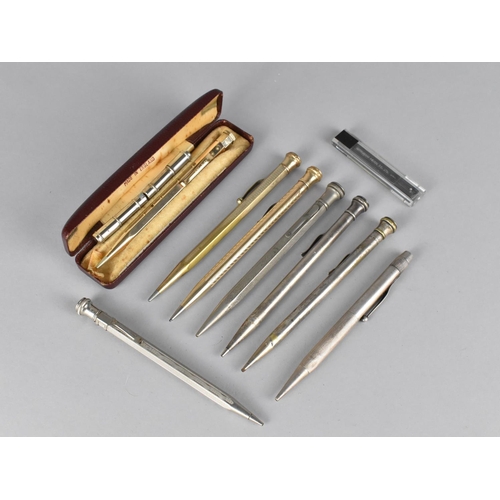 294 - A Cased Gold Plained Yard-O-Led Propelling Pencil together with a Collection of Six other Gold and S... 