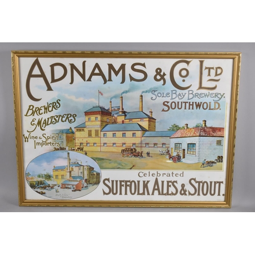 302 - A Reproduction Gilt Framed Advertising Poster for Adnams and Co Ltd, 69x49cms