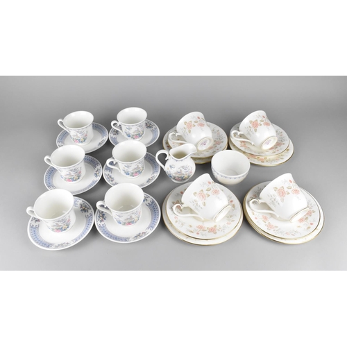 304 - A Royal Albert Songbird New Romance Coffee Set to Comprise Six Coffee Cans, Six Saucers, Milk Jug an... 