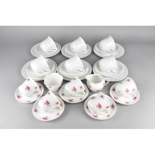 307 - A Crown Staffordshire Sweetheart Rose Coffee Set to Comprise Six Cans, Six Saucers, Milk Jug and a S... 