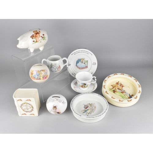 311 - A Collection of Children's China to Include Royal Doulton Bunnykins Money Bank, Baby Plate, Wedgwood... 