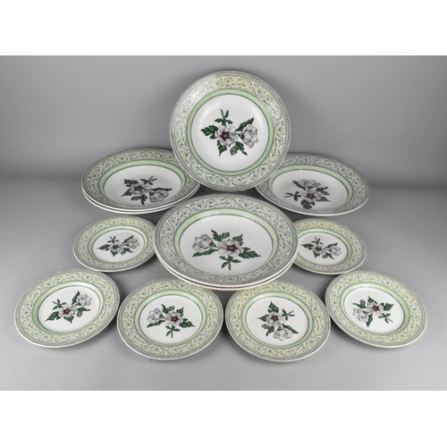 312 - A Set of Six The Royal Horticultural Society Applebee Collection Large Shallow Bowls 29cm Diameter T... 