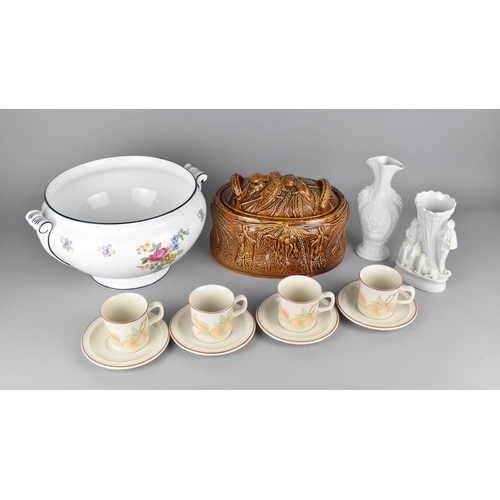 320 - A Large Wedgwood Naomi Tureen Together with Three Wedgwood Peach Coffee Cans and a Portmeirion Treac... 