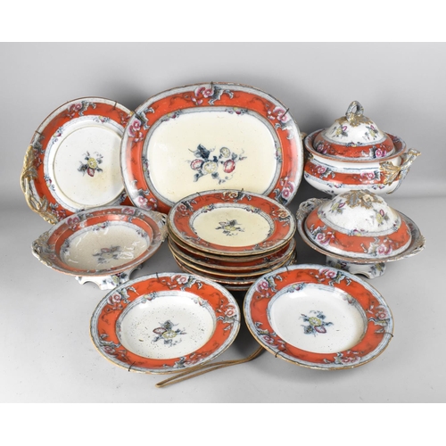 324 - A 19th Century Francis Morley & Co Floweret Pattern (no.1956) Dinner Service to Comprise Tureens, Pl... 