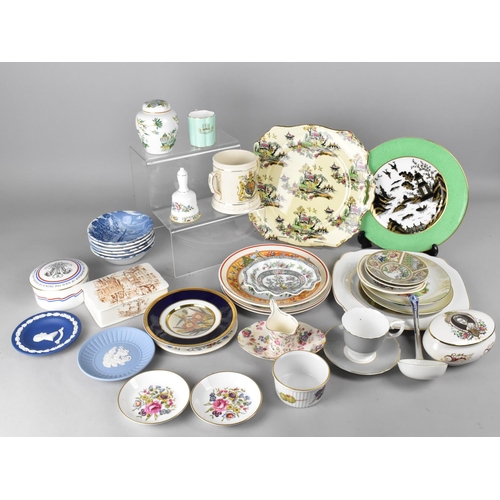 334 - A Collection of Various Ceramics to Comprise Coalport Cabinet Coffee Can of Reeded Form Decorated wi... 