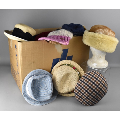 359 - A Large Collection of Various Ladies Hats to Include Straw Examples, Knitted etc