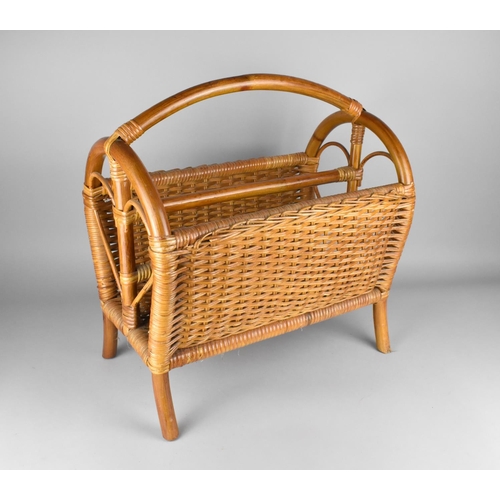 383 - A Modern Wicker Two Division Magazine Rack