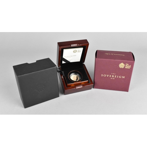 410 - A Cased Elizabeth II Gold Proof Coin, The Sovereign 2020, The Royal Mint