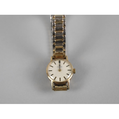 411 - A 9ct Gold Cased Ladies Omega Wrist Watch, Case Measuring 19mm (Not Including Crown) Non Running, on... 