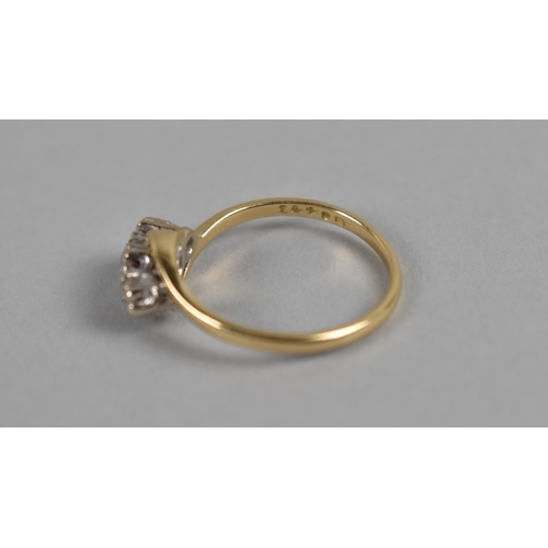 413 - A 18ct Gold and Diamond Trilogy Ring, Total Carat Weight Approx 0.20ct, 3gms