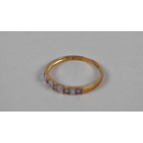 414 - Six 9ct Gold Rings Mounted with Diamonds, Sapphire, Amethysts Etc, 8.4gms