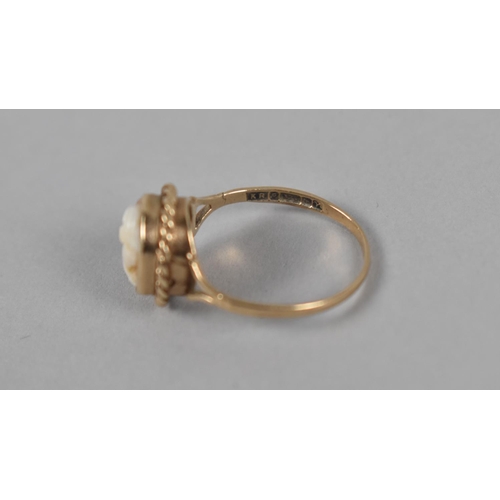 415 - Six 9ct Gold Mounted Rings to include Diamond Mounted Signet Ring, Carved Cameo Ring, Opal and Garne... 