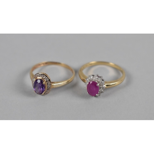 420 - A Collection of Nine 9ct Gold Jewelled Rings to Include Amethyst, Ruby, Sapphire, Garnet and Diamond... 