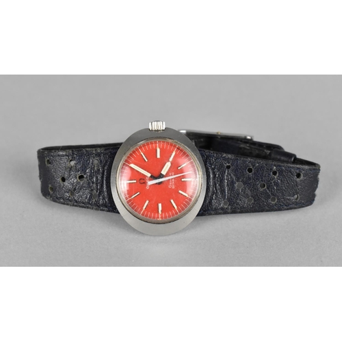 432 - A Vintage Omega Geneve Dynamic Ladies Wristwatch the Face with Red Dial with Silvered Batons, with O... 