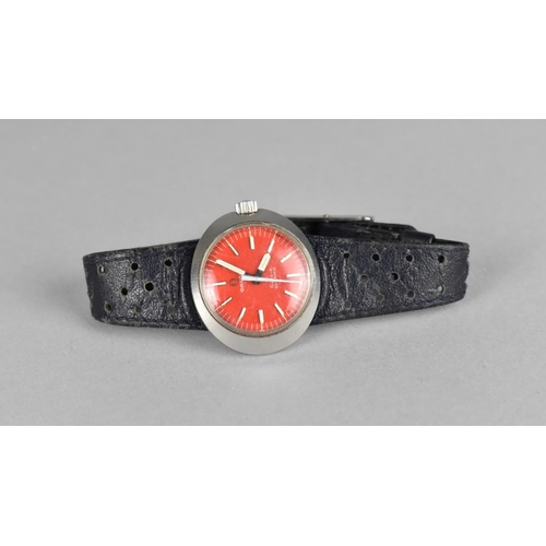 432 - A Vintage Omega Geneve Dynamic Ladies Wristwatch the Face with Red Dial with Silvered Batons, with O... 