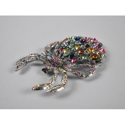 434 - A Modern Large Jewelled Brooch in the Form of a Spider, 10cms Long